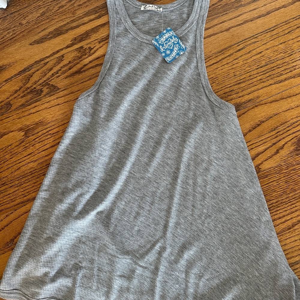 🔥NWT Free People Gray Long Beach Tank